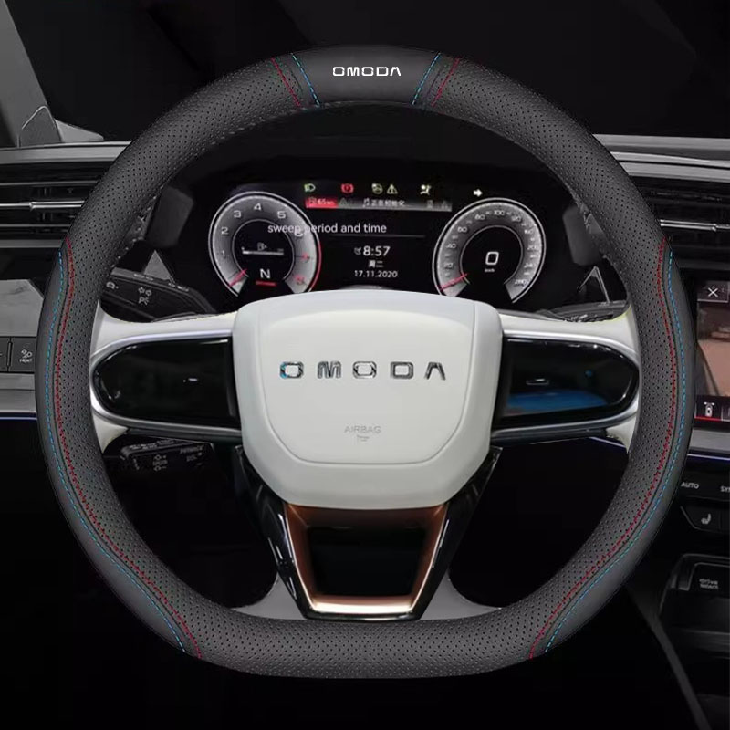 Car Steering Wheel Cover Anti Slip Breathable - Car Leather Steering Wheel Cover For