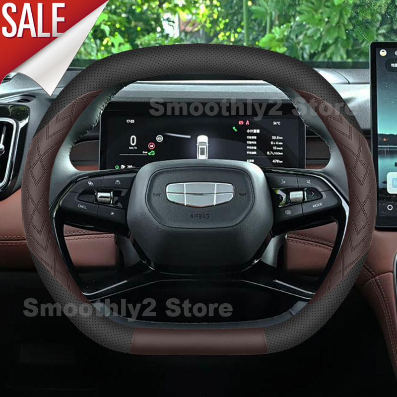 Car Steering Wheel Cover Anti Slip Breathable - Car Leather Steering Wheel Cover For