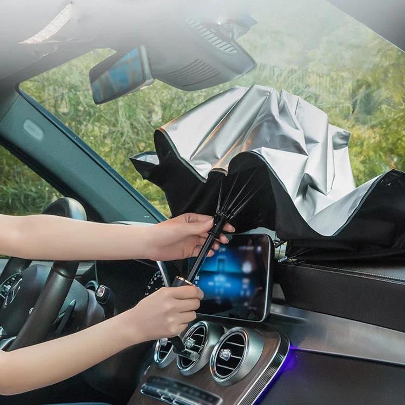 Multi Purpose Convenient Folda - đánh giá và giá Car Sunshade Windshield Umbrella Foldable